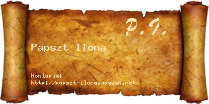 Papszt Ilona névjegykártya