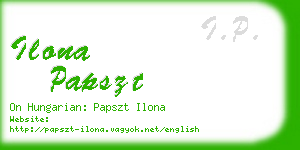 ilona papszt business card